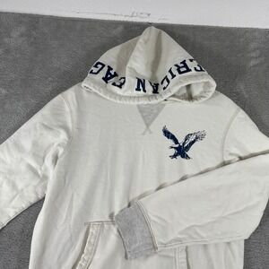 American Eagle Vintage Hoodie Men's Medium Spellout Y2K Pullover Graphic Skater